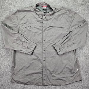 The North Face Shirt Mens XXL 2XL Gray Long Sleeve Outdoor Fishing Hiking Vented